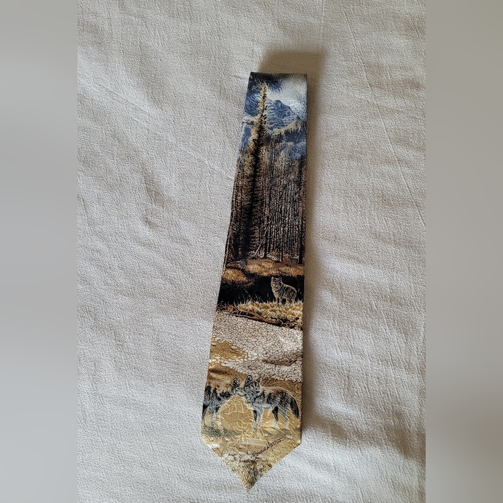 Mountain Landscape Silk Tie